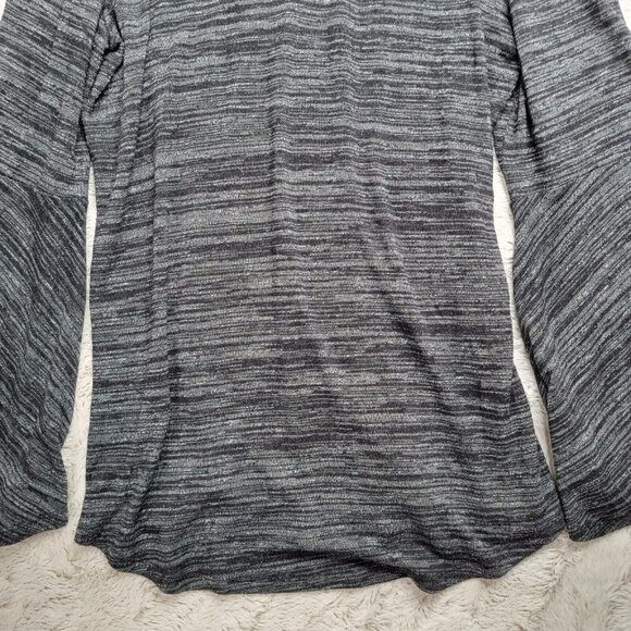✨️CL Loft Charcoal Heather Gray Knit Bell Sleeve V Neck Soft Top Size S - Picture 5 of 10